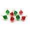 Mini Christmas Ornaments, 8 pieces with Hooks, Red & Green Glass Bell Baubles, Adorabilities